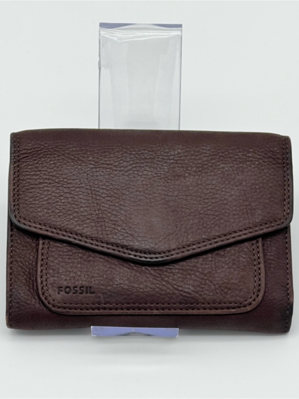 Vintage Fossil Women’s Genuine Brown Leather Tri-Fold Envelope Wallet